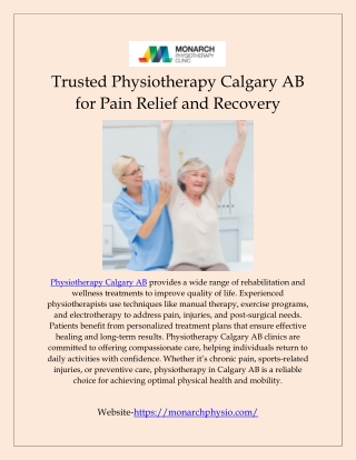 Trusted Physiotherapy Calgary AB for Pain Relief and Recovery