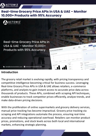 Real-time Grocery Price APIs in USA & UAE