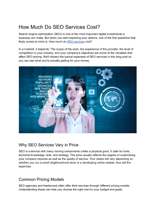 How Much Do SEO Services Cost