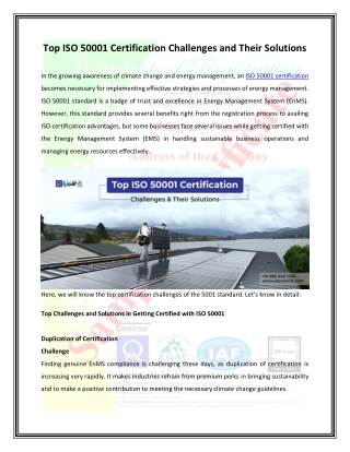Top ISO 50001 Certification Challenges and Their Solutions