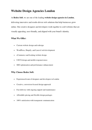 Website Design Agencies London