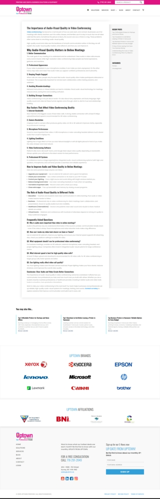The Importance of Audio-Visual Quality in Video Conferencing