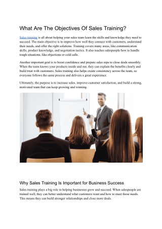 What Are The Objectives Of Sales Training (1)