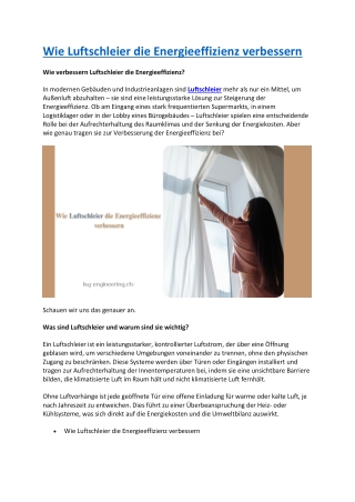 Wie Luftschleier die Energieeffizienz verbessern