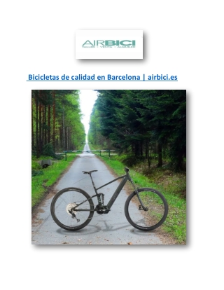 Bicicletas de calidad en Barcelona | airbici.es