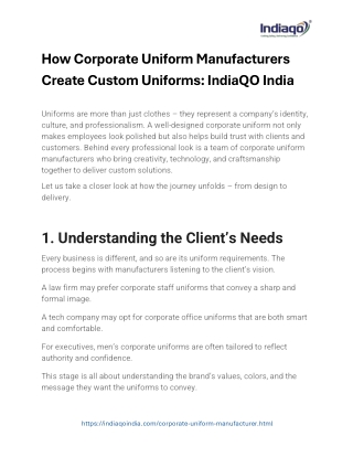 How Corporate Uniform Manufacturers Create Custom Uniforms