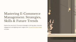 Mastering E-Commerce Management: Strategies, Skills & Future Trends