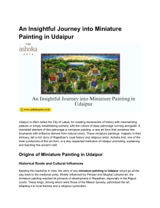 An Insightful Journey into Miniature Painting in Udaipur