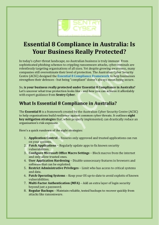 Essential 8 Compliance in Australia: Is Your Business Really Protected?