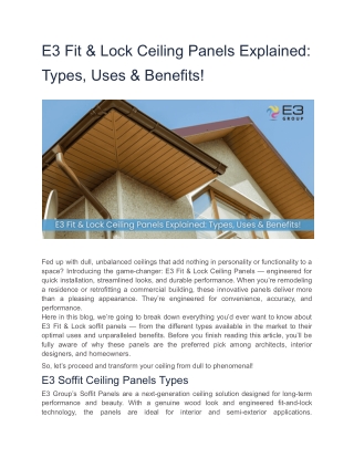 E3 Fit _ Lock Ceiling Panels Explained Types, Uses _ Benefits_