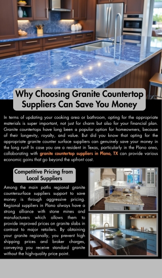 Why Choosing Granite Countertop Suppliers Can Save You Money