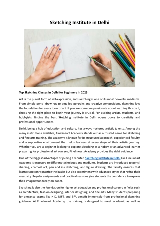 Sketching Institute in Delhi