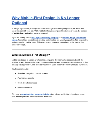 Why Mobile-First Design is No Longer Optional