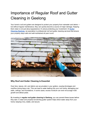 Gutter Cleaning Geelong – Keep Your Gutters Clean & Your Home Safe