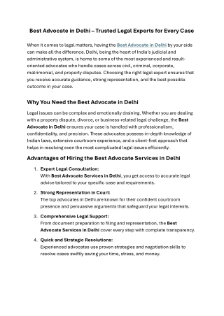Best Advocate in Delhi – Trusted Legal Experts for Every Case patner