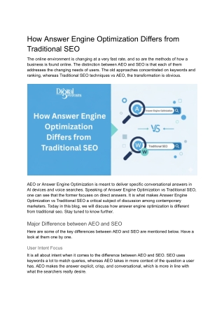 How Answer Engine Optimization Differs from Traditional SEO