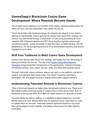 GamesDapp’s Blockchain Casino Game Development_ Where Rewards Become Assets