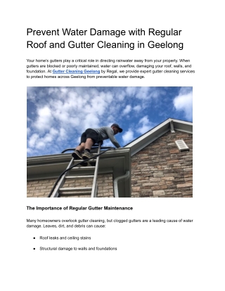 Gutter Cleaning Geelong – Professional & Reliable Gutter Services
