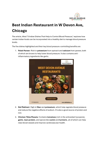 Best Indian Restaurant in W Devon Ave