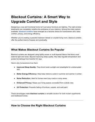 Stylish Blackout Curtains