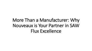 Leading SAW Flux Manufacturer | Nouveaux Welding Solutions