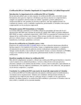 12.Certificación ISO  Colombia