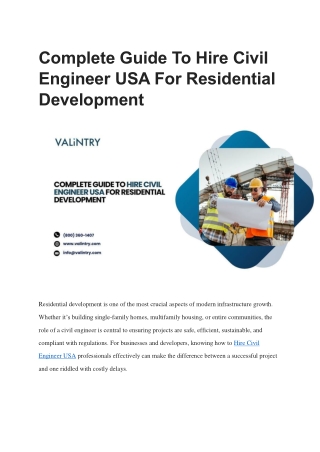 Hire Civil Engineer USA