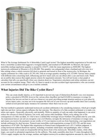 What Is The Average Negotiation For A Motorcycle Accident Suit?