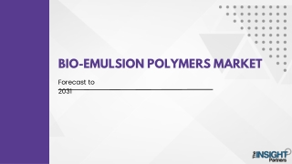 Bio-Emulsion Polymers Market Overview, Opportunities and Development 2031