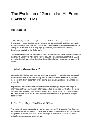 The Evolution of Generative AI_ From GANs to LLMs