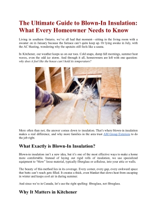 The Ultimate Guide to Blown-In Insulation: What Every Homeowner Needs to Know