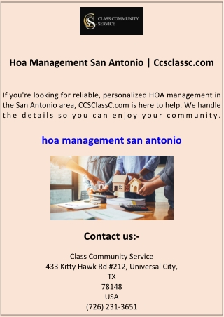 Hoa Management San Antonio Ccsclassc.com
