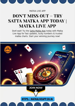 Don’t Miss Out – Try Satta Matka App Today  Matka Live app