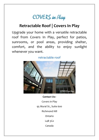 Retractable Roof | Covers In Play