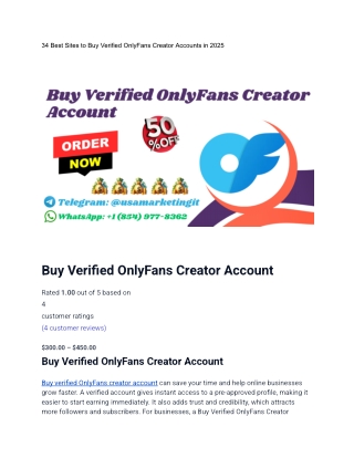 34 Best Sites to Buy Verified OnlyFans Creator Accounts in 2025