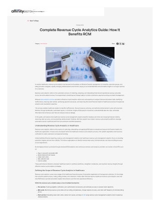 Revenue Cycle Analytics What It Is & It Pros for RCM