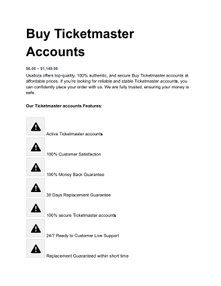 Buy Ticketmaster Accounts