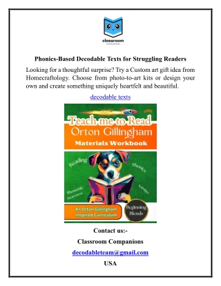 Phonics-Based Decodable Texts for Struggling Readers