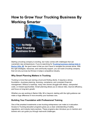 How to Grow Your Trucking Business By Working Smarter
