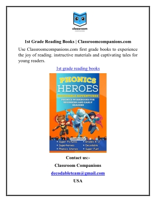 1st Grade Reading Books  Classroomcompanions