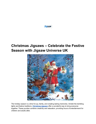 Christmas Jigsaws – Celebrate the Festive Season with Jigsaw Universe UK