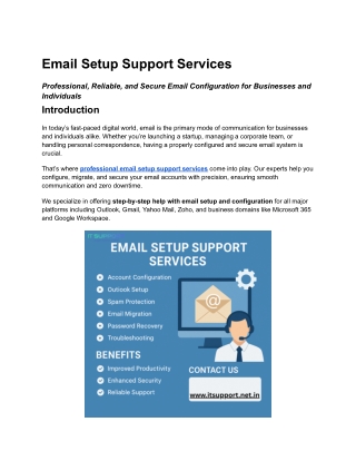 Affordable Email Setup Support for Small Businesses and Startups