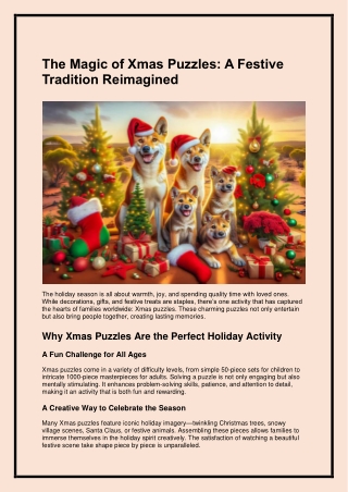 The Magic of Xmas Puzzles-A Festive Tradition Reimagined