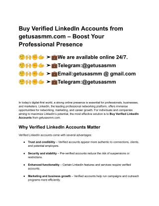 01 Best Places to buy LinkedIn Accounts