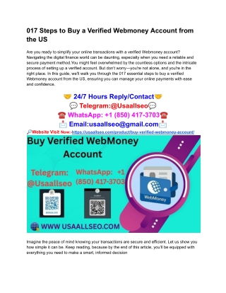 017 Steps to Buy a Verified Webmoney Account from the US