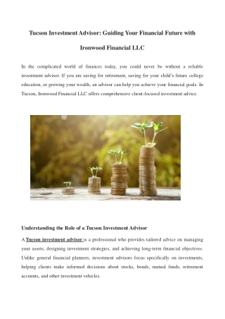 Tucson Investment Advisor_ Guiding Your Financial Future with Ironwood Financial LLC