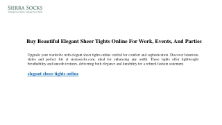 Buy Beautiful Elegant Sheer Tights Online For Work, Events, And Parties