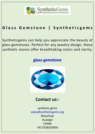 Glass Gemstone Syntheticgems