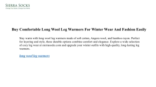 Buy Comfortable Long Wool Leg Warmers For Winter Wear And Fashion Easily