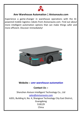 Amr Warehouse Automation Aivisonautocom